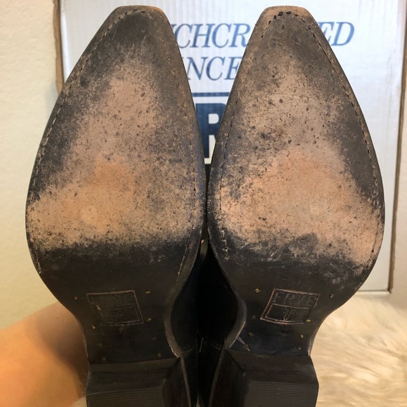 Frye Sacha Moto Shortie Black Italian Leather Bootie Size 7 M - Picture 7 of 13